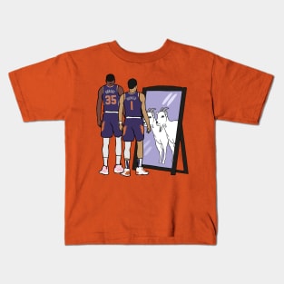 Kevin Durant and Devin Booker Mirror GOATs Kids T-Shirt